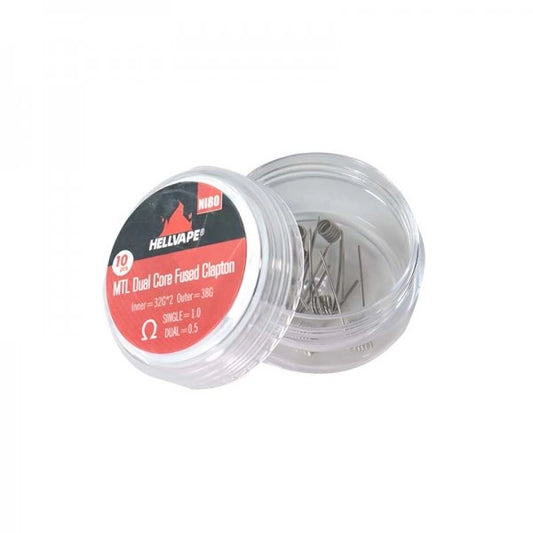 NI80 MTL Dual Core Fused Claptons Coils pre-built (10pcs) - Hellvape