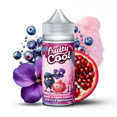 Barbe à Papa Violette Myrtille Grenadine 0mg 100ml - Fruity Cool