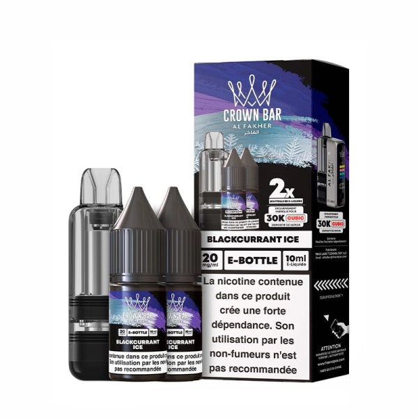 Cartouche Cubic 30k 20ml (1pc) + E-liquides 20mg 10ml (2pcs) - Crown Bar by Al Fakher