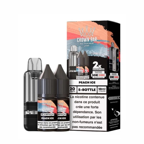 Cartouche Cubic 30k 20ml (1pc) + E-liquides 20mg 10ml (2pcs) - Crown Bar by Al Fakher