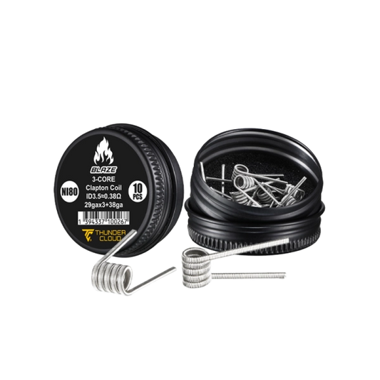 Fused Clapton Coils Ni80 0.38Ω (10pcs) - Thunder Cloud x Mike Vapes