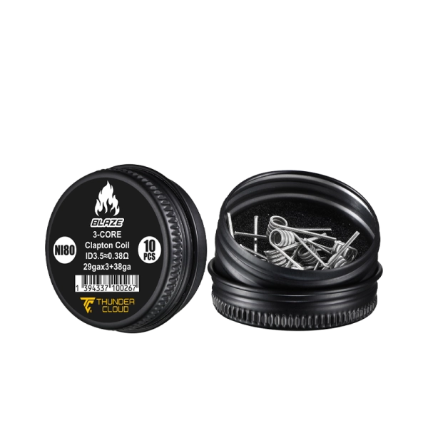 Fused Clapton Coils Ni80 0.38Ω (10pcs) - Thunder Cloud x Mike Vapes