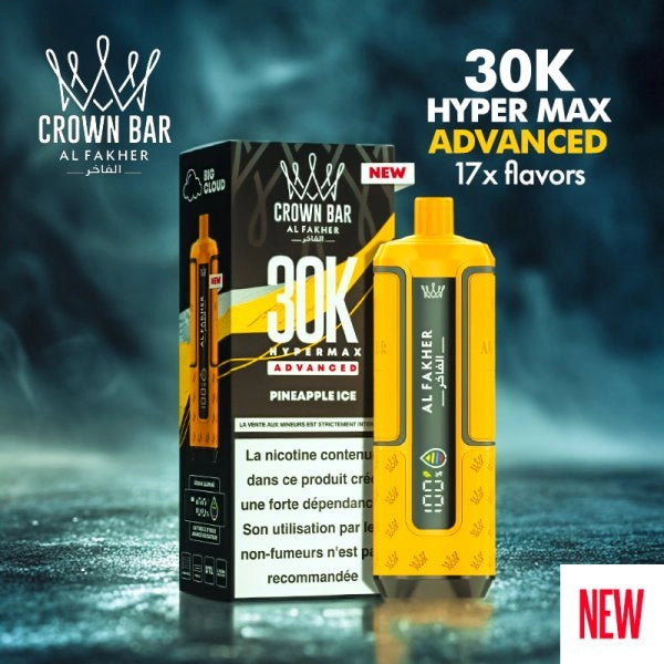 Hyper Max Advanced 30k 950mAh - Crown Bar by Al Fakher - vue alternative