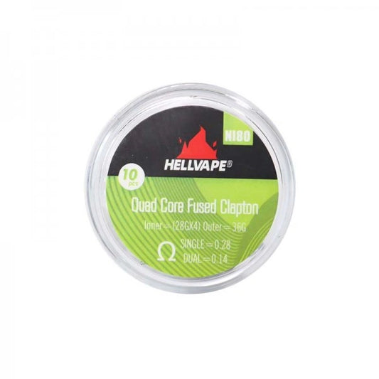 NI80 Quad Core Fused Claptons Coils pre-built (10pcs) - Hellvape